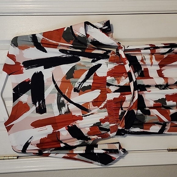 Everyday Jones by Madeline Jones large pants jumpsuit large spice/fire print - Picture 5 of 9